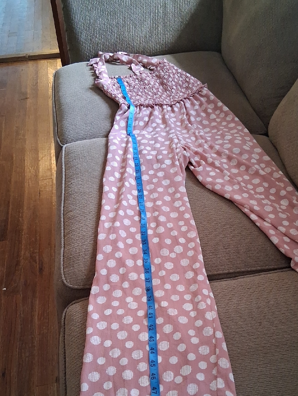 Candie's Rose Pink Striped Jumpsuit - Picture 6 of 7